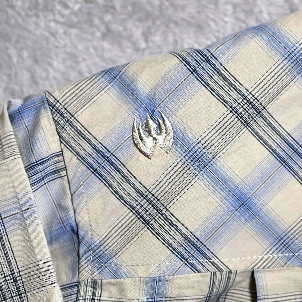 Blackhawk Warrior Wear 1700 Shirt Mens 3XL Beige Blue Plaid Tactical Pocket - Picture 6 of 10